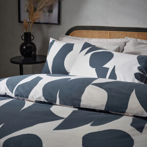 Hoem Meta Dusk Blue Abstract Duvet Cover Set